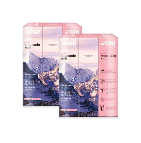 2080 퓨어 마운틴 핑크 솔트 치약 150g, 6개
